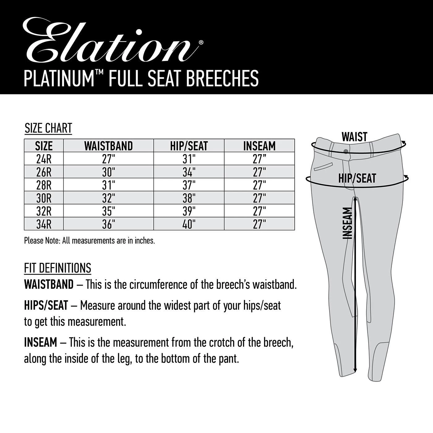 Elation Platinum Full Seat Breech - Image 2