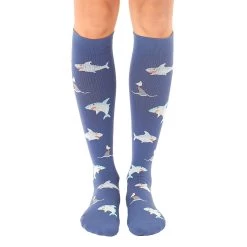 Living Royal Sharks Compression Knee High Unisex Socks