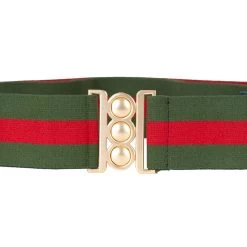 Cinto By Unbelt Hunter Tri-Stripe W/ Gold Buckle