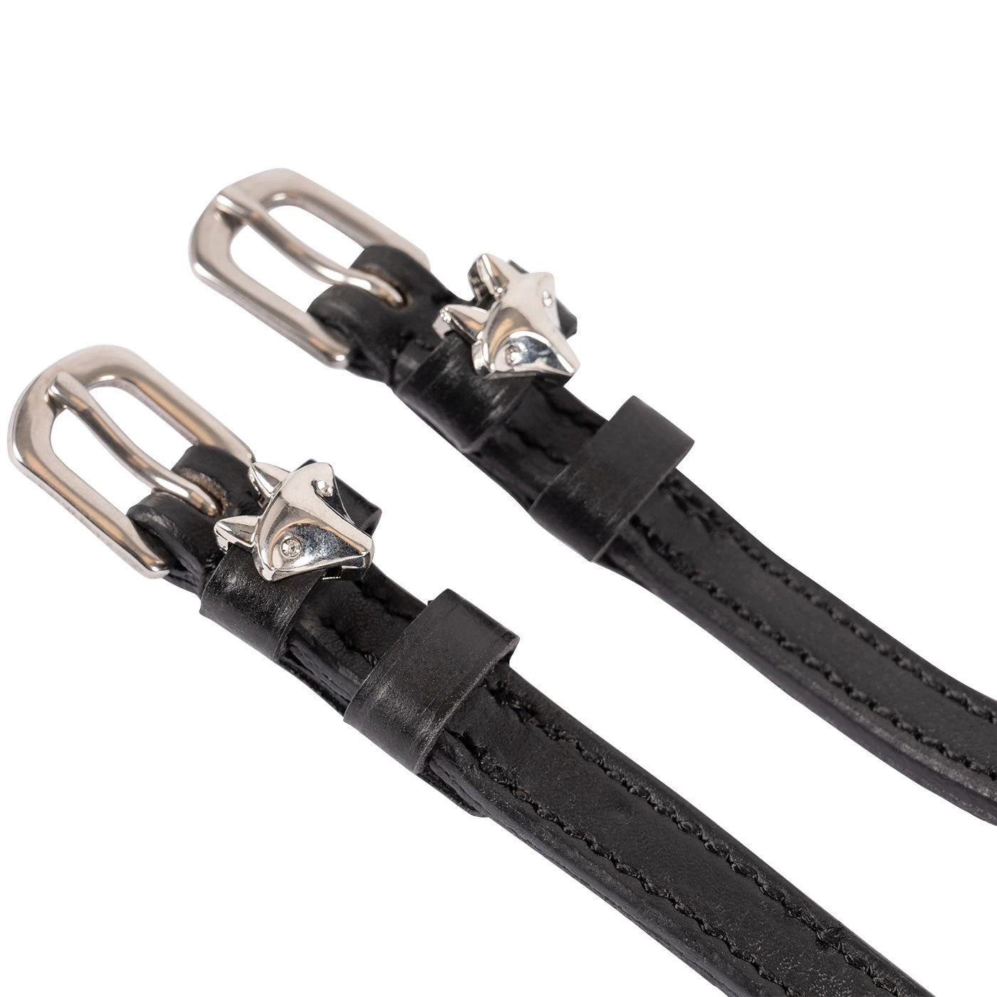Mane Jane Silver Fox Head Spur Straps